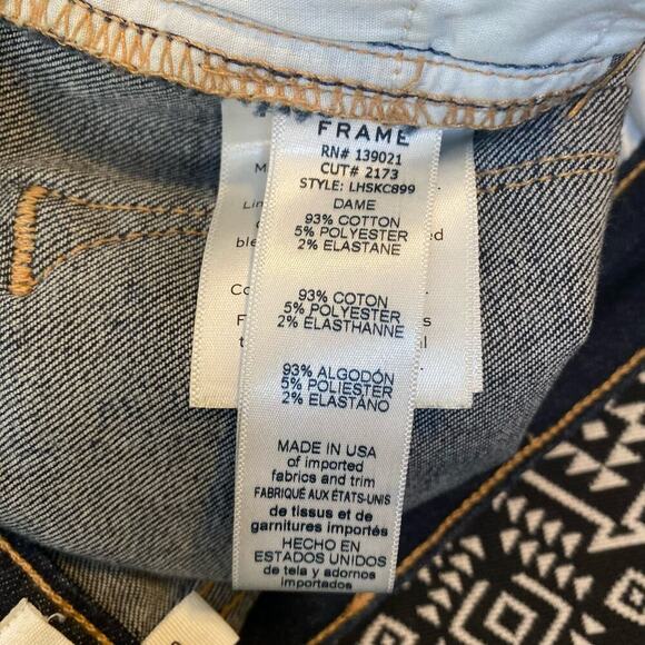 Frame Denim Jeans Women Size 25 Le High Skinny Crop Dark Blue Denim Stretch - Picture 13 of 14